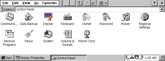 Windows CE Control Panel